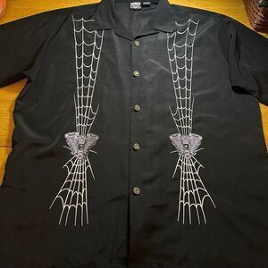 Dragonfly clothing company button up webs xl black